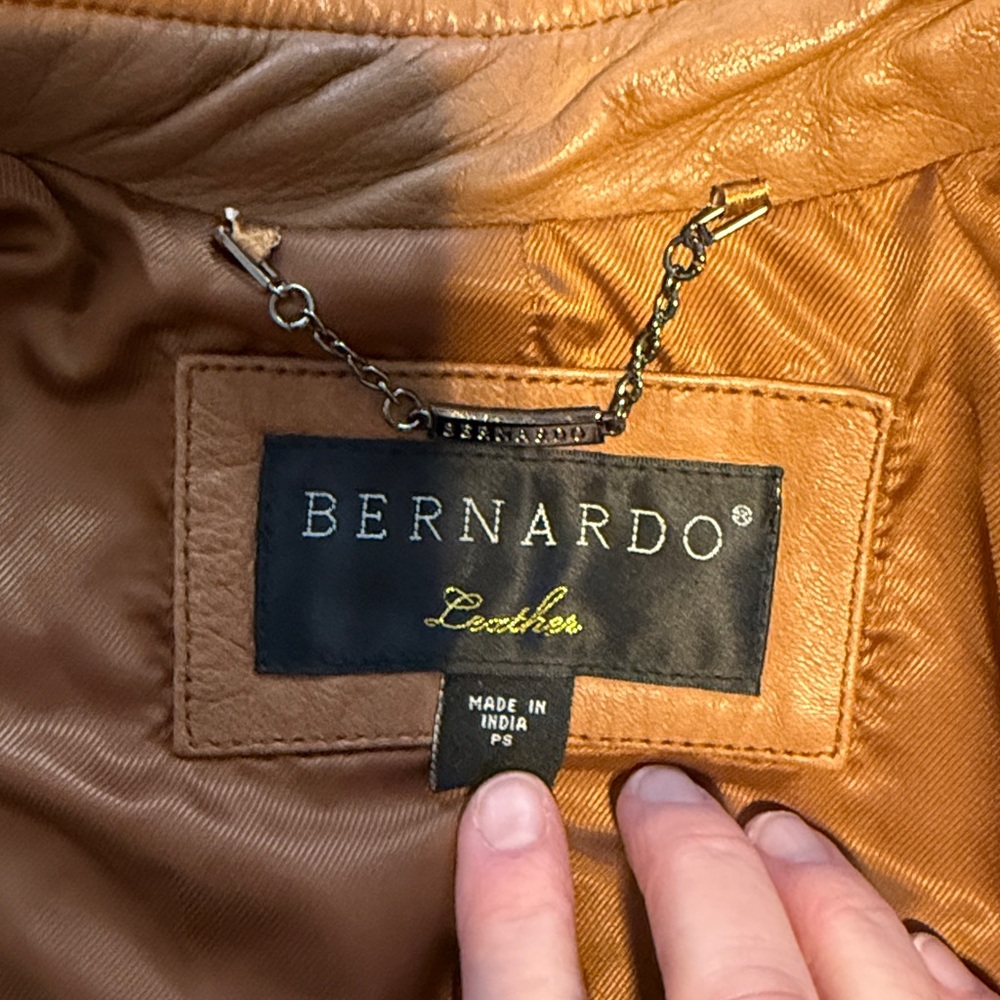 Bernardo Cognac Leather Moto Jacket - Picture 9 of 15